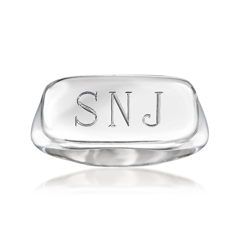 Italian Sterling Silver Personalized Signet Ring image number 0