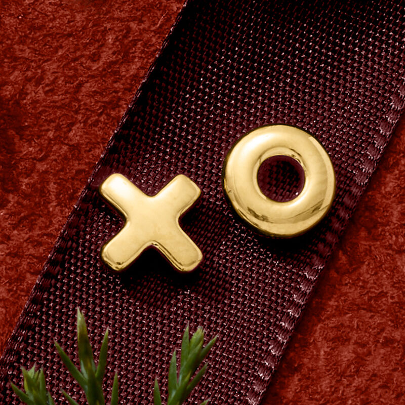 14kt Yellow Gold XO Mismatched Earrings image number 3