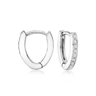 .15 ct. t.w. Diamond Hoop Earrings in 18kt White Gold