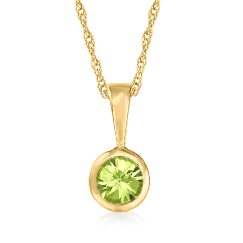 .24 Carat Peridot Pendant Necklace in 14kt Yellow Gold. 18&quot; image number 1