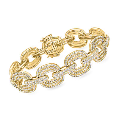 6.00 ct. t.w. Diamond Concentric-Link Bracelet in 14kt Yellow Gold