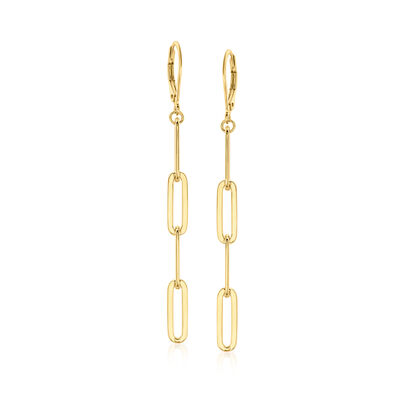 Charles Garnier 18kt Gold Over Sterling Paper Clip Link Drop Earrings