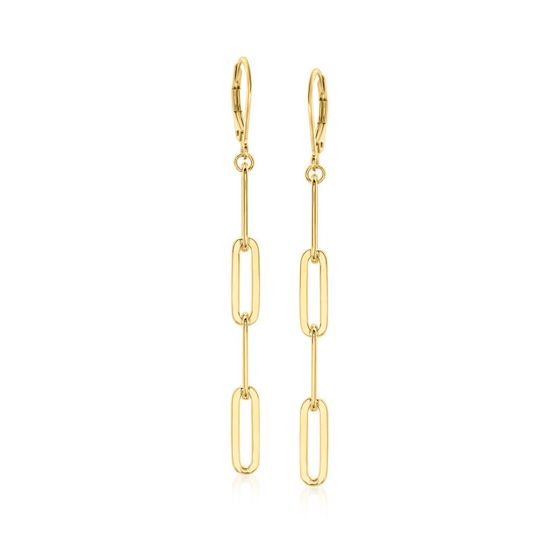Charles Garnier 18kt Gold Over Sterling Paper Clip Link Drop Earrings image number 0