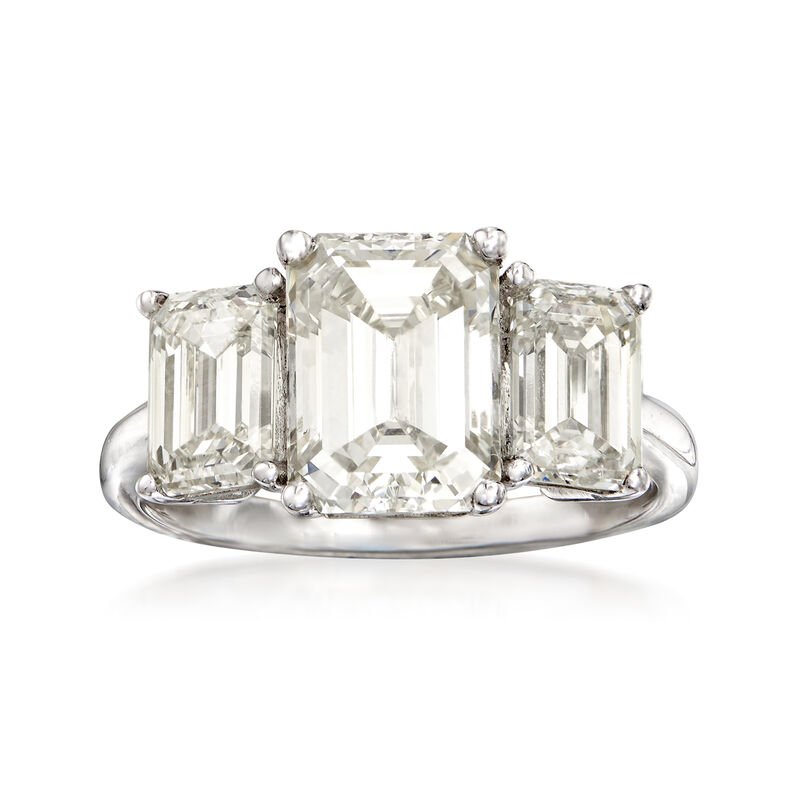 Majestic Collection 4.44 ct. t.w. Diamond Three-Stone Ring in Platinum image number 0