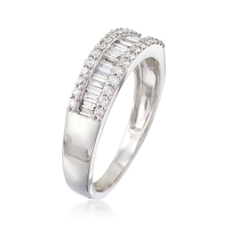 .50 ct. t.w. Round and Baguette Diamond Ring in 14kt White Gold image number 2
