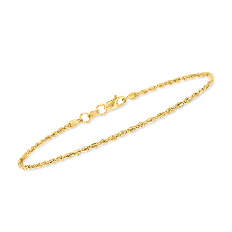 1.5mm 14kt Yellow Gold Twisted Rope-Chain Bracelet image number 0