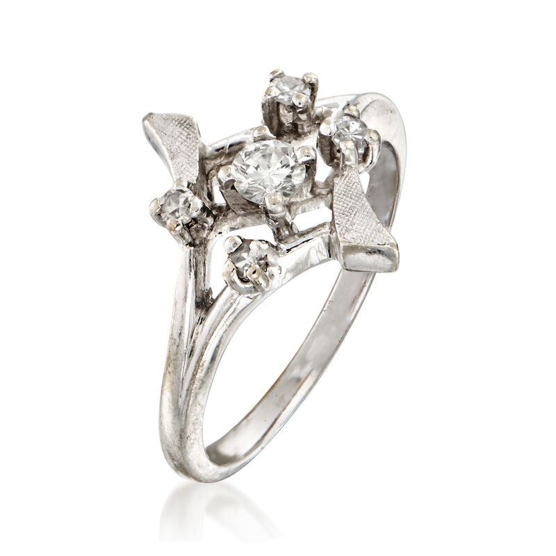 C. 1970 Vintage .25 ct. t.w. Diamond Ring in 14kt White Gold image number 2