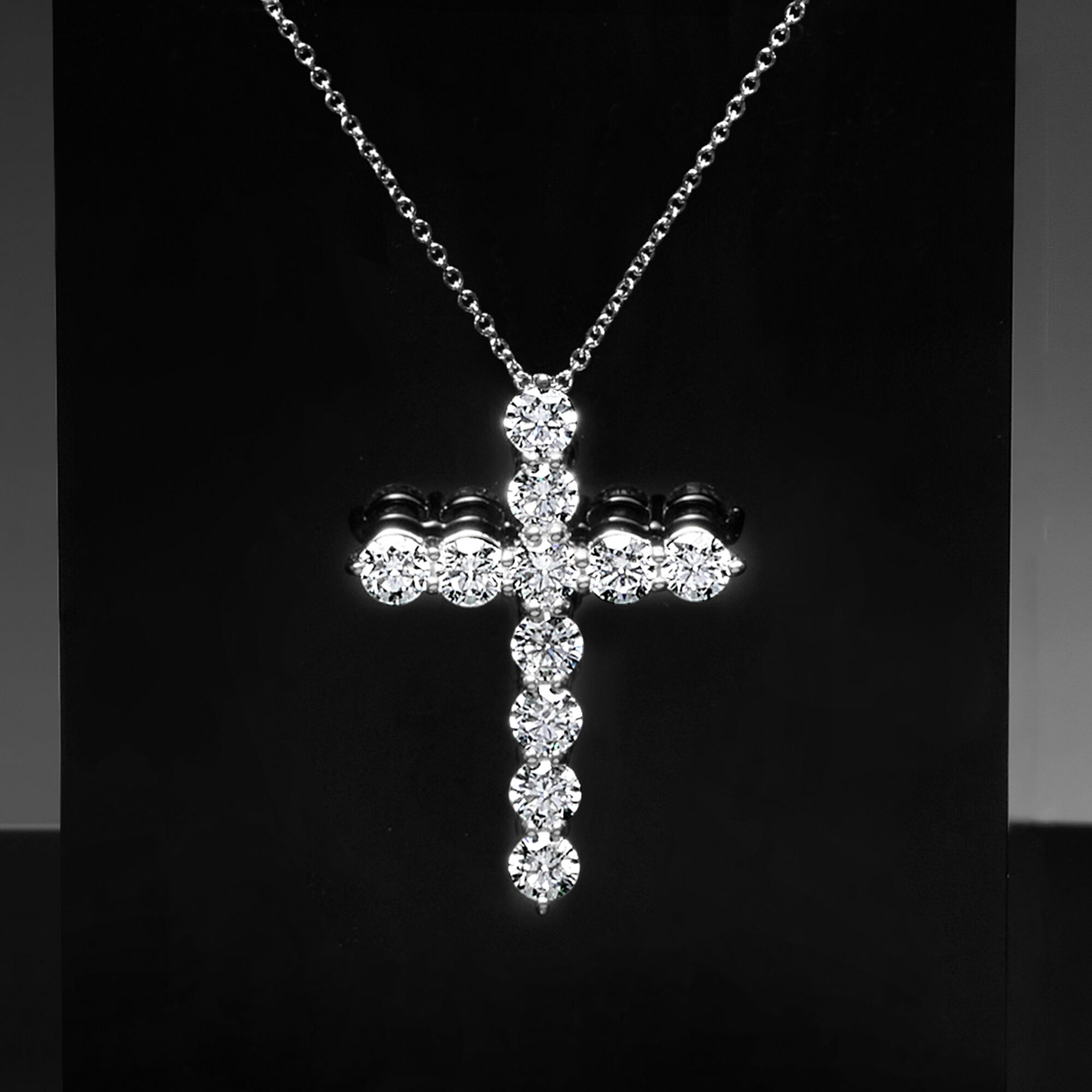 2.00 ct. t.w. Lab-Grown Diamond Cross Pendant Necklace in 14kt