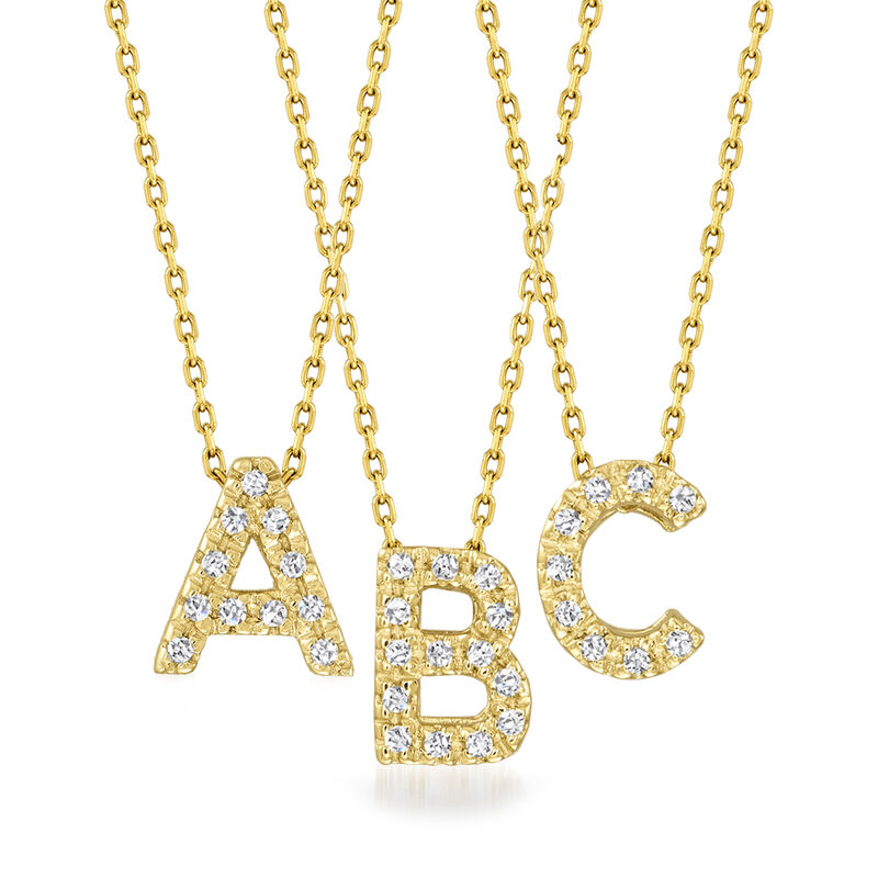 Diamond Initial Necklace in 14kt Yellow Gold image number 0