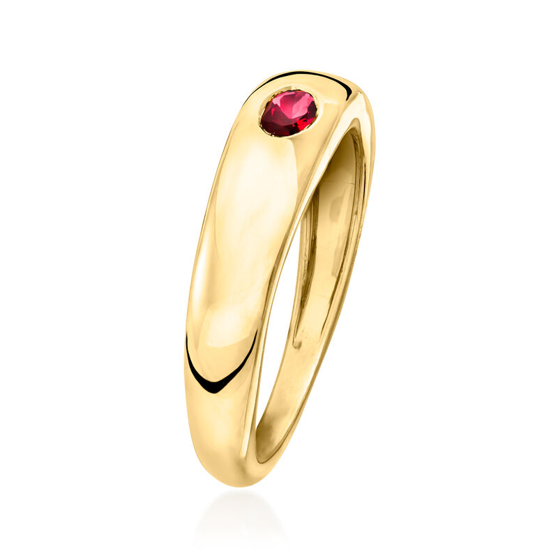 .20 Carat Oval Lab-Grown Ruby Ring in 18kt Gold Vermeil. Size 7 image number 2