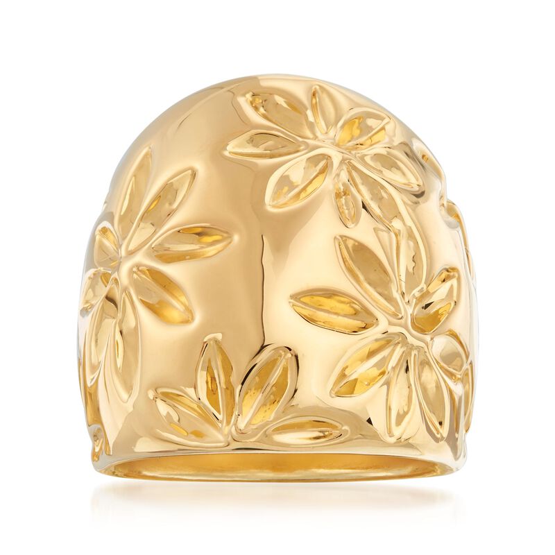 Italian Andiamo 14kt Yellow Gold Floral Ring. Size 5 image number 0