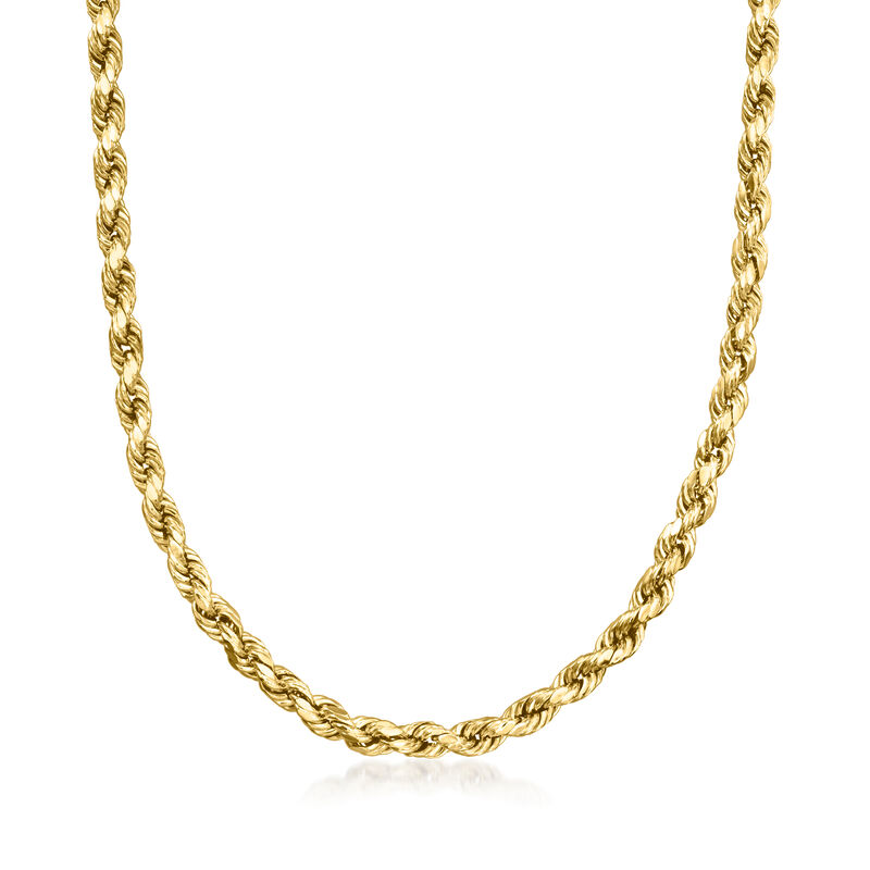 C. 1990 Vintage 10kt Yellow Gold Rope-Chain Necklace. 26" image number 0