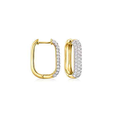 1.00 ct. t.w. Lab-Grown Diamond Paper Clip Link Hoop Earrings in 14kt Yellow Gold
