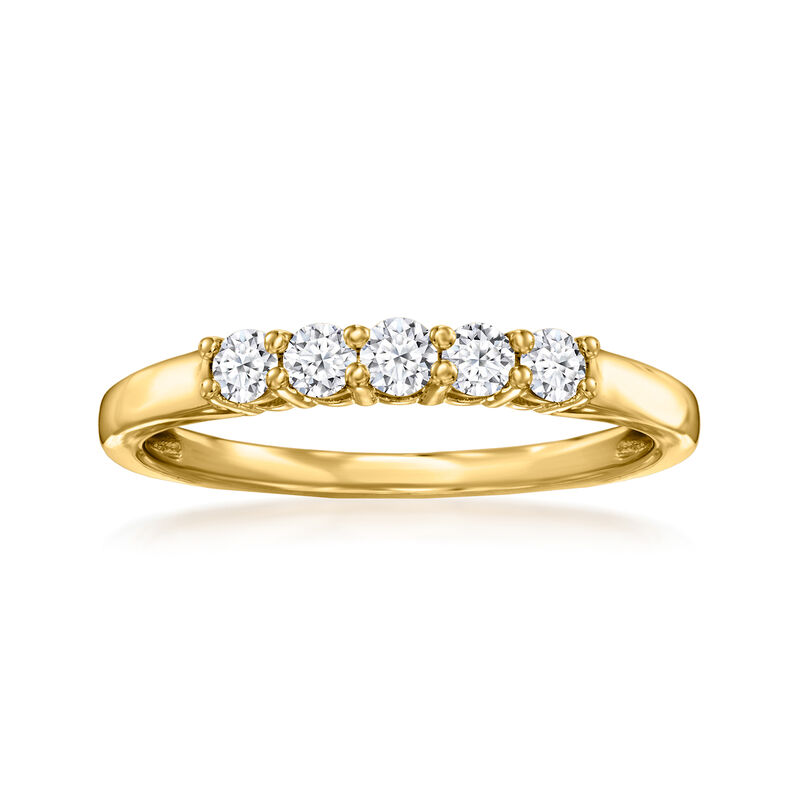 .50 ct. t.w. Lab-Grown Diamond Five-Stone Ring in 18kt Gold Over Sterling image number 0