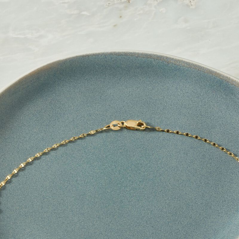 Italian 1mm 18kt Yellow Gold Lumachina Chain Necklace image number 3