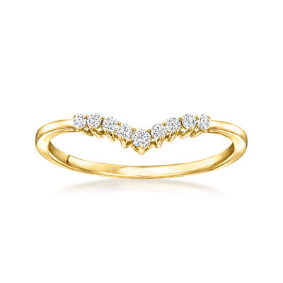 .15 ct. t.w. Lab-Grown Diamond Chevron Ring in 14kt Yellow Gold