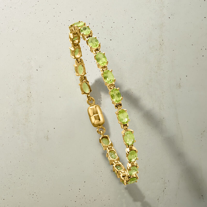 8.50 ct. t.w. Peridot Tennis Bracelet in 18kt Gold Over Sterling with Magnetic Clasp image number 2