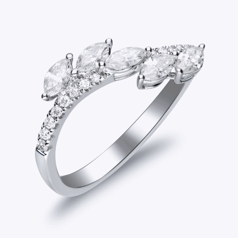 .55 ct. t.w. Diamond Curve Ring in 14kt White Gold. Size 7 image number 1
