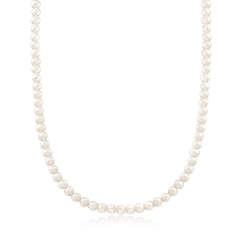 5-7mm Multicolored Cultured Pearl Jewelry Set: Four Necklaces and Four Pairs of Stud Earrings in Sterling image number 4