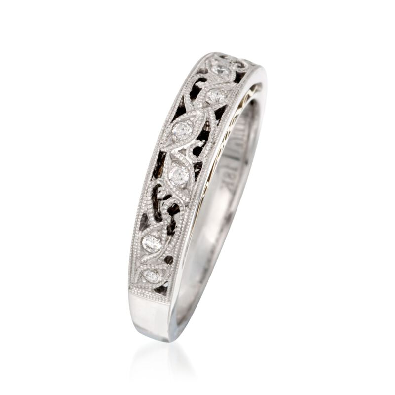 Simon G. 18kt Two-Tone Gold Wedding Ring with Diamond Accents image number 1