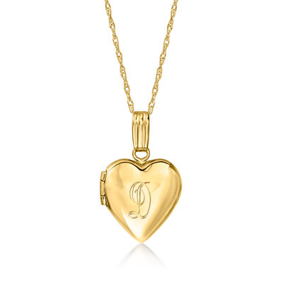 Child's 14kt Yellow Gold Personalized Heart Locket Necklace