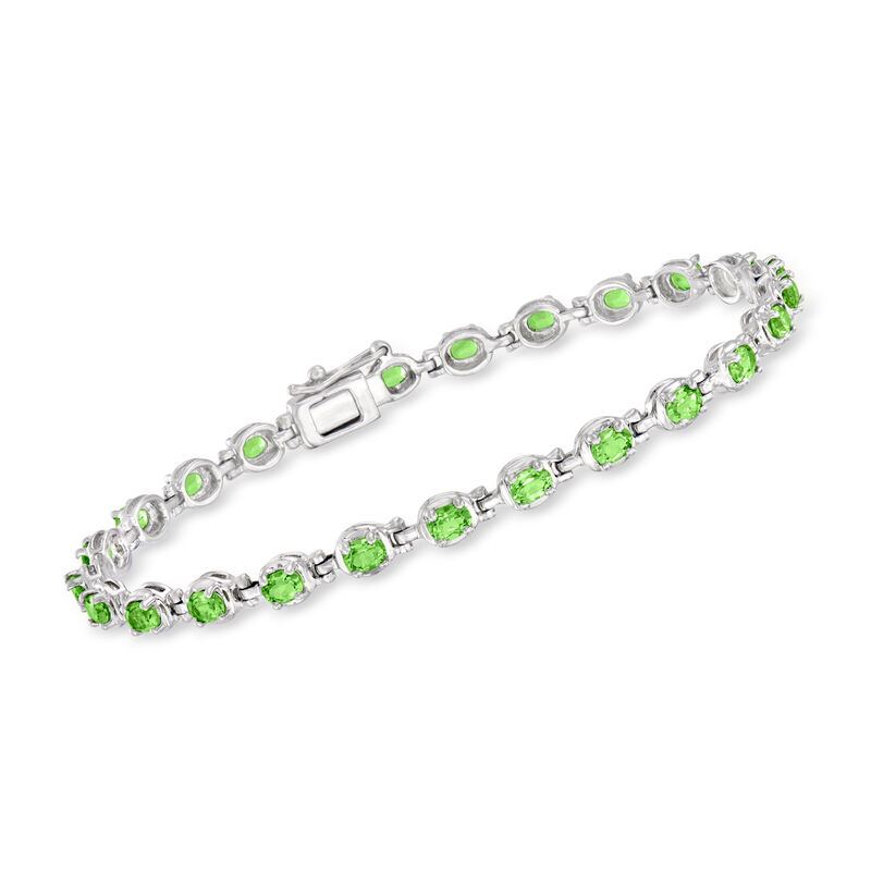 3.80 ct. t.w. Chrome Diopside Tennis Bracelet in Sterling Silver image number 0