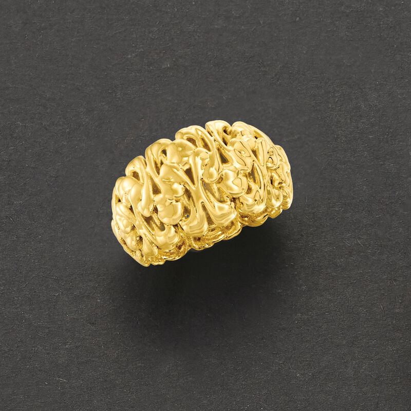 Italian Andiamo 14kt Yellow Gold Over Resin Graduated Swirl Ring image number 3