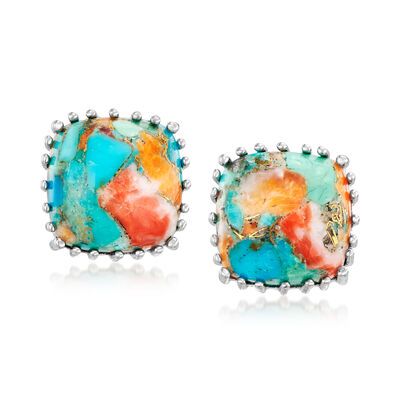 Turquoise Stud Earrings in Sterling Silver