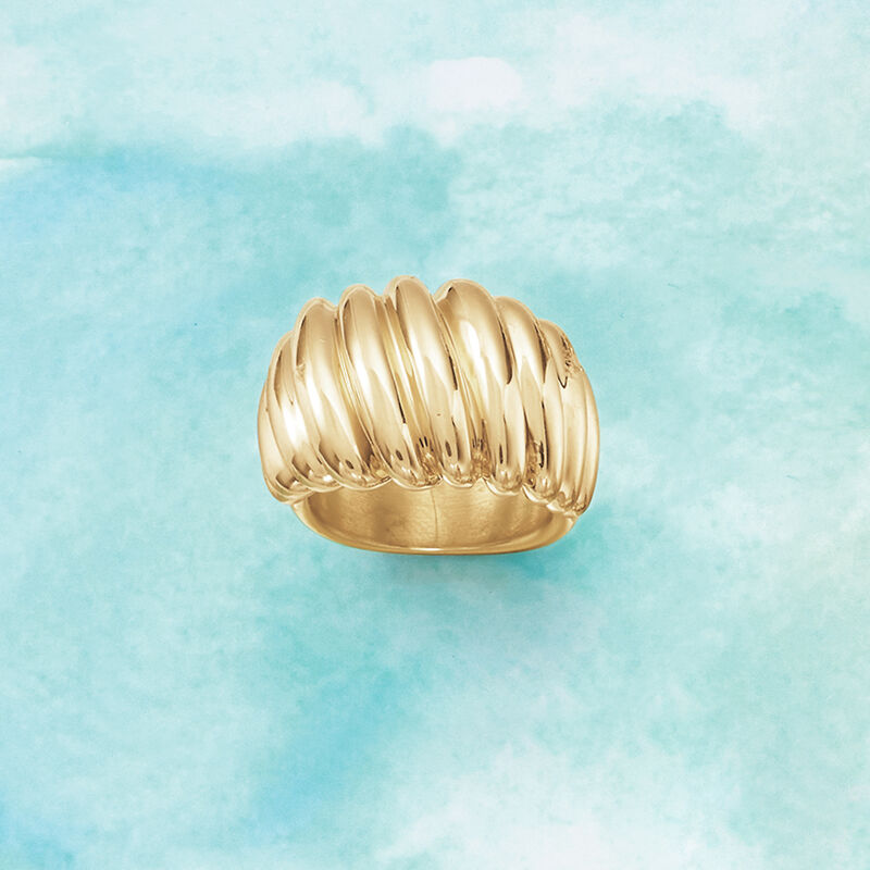 Andiamo 14kt Yellow Gold Over Resin Shrimp Ring image number 3