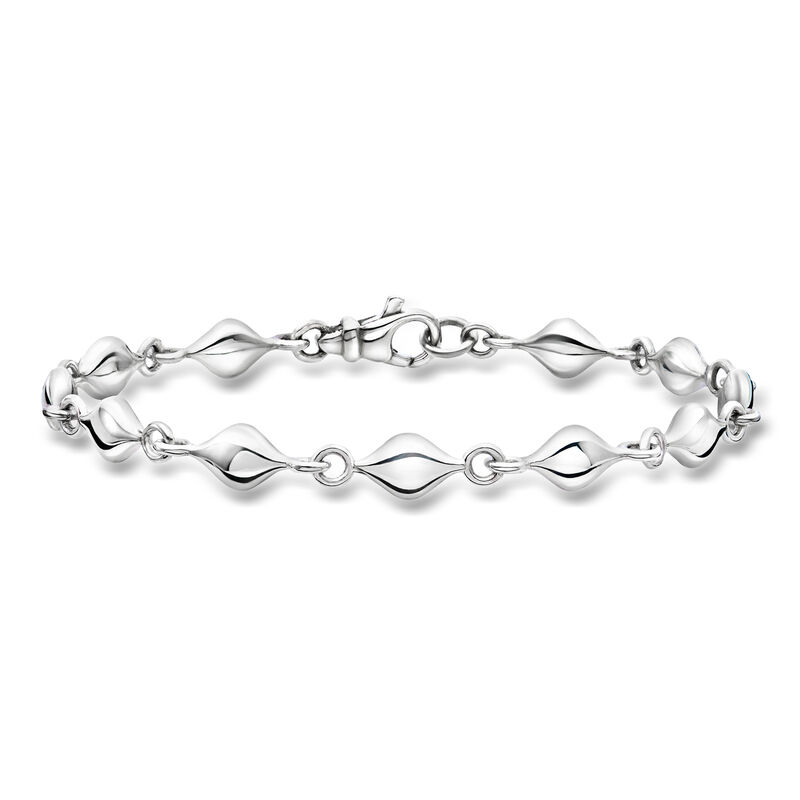 Zina Sterling Silver Teardrop Bracelet. 7.5" image number 0