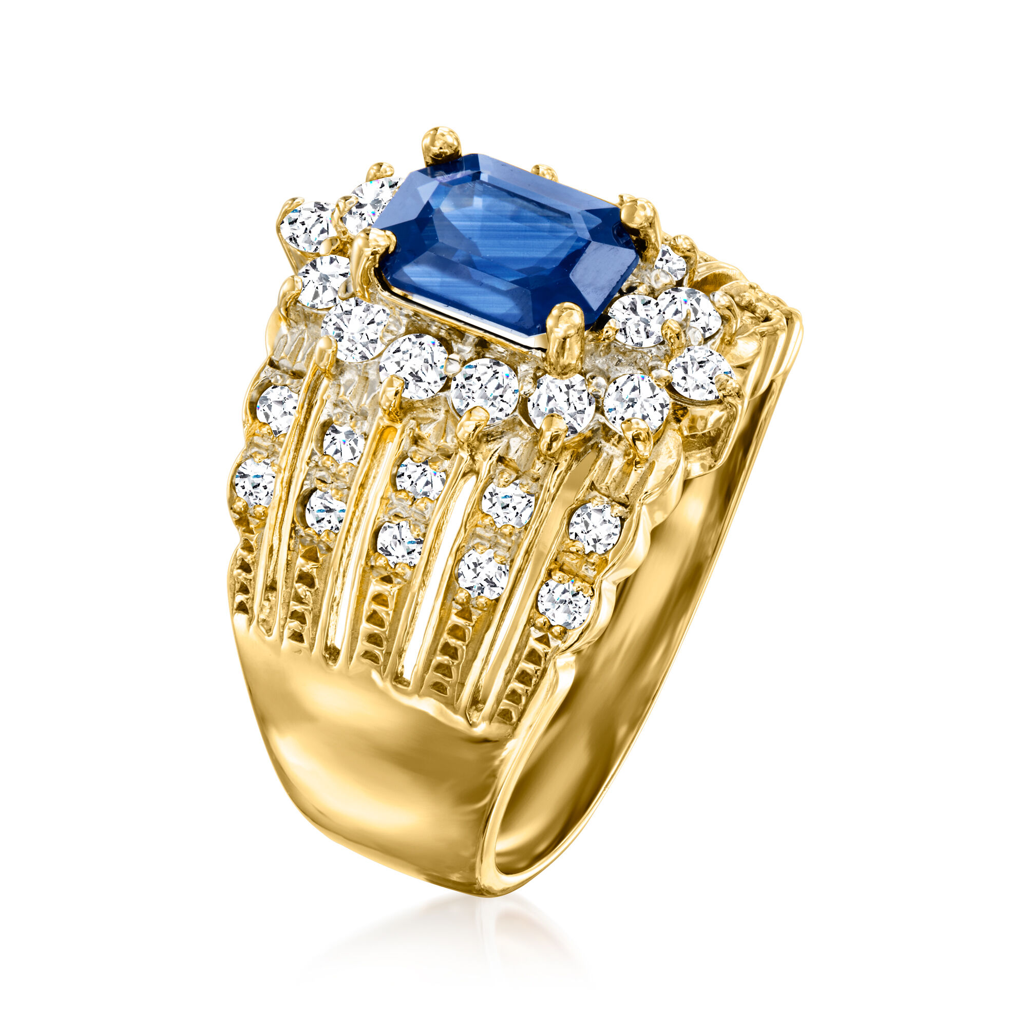 C. 1980 Vintage Le Vian 1.90 Carat Sapphire and 1.35 ct