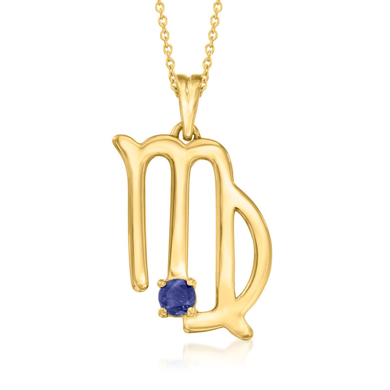 Gemstone Zodiac Pendant Necklace in 18kt Gold Over Sterling image number 1