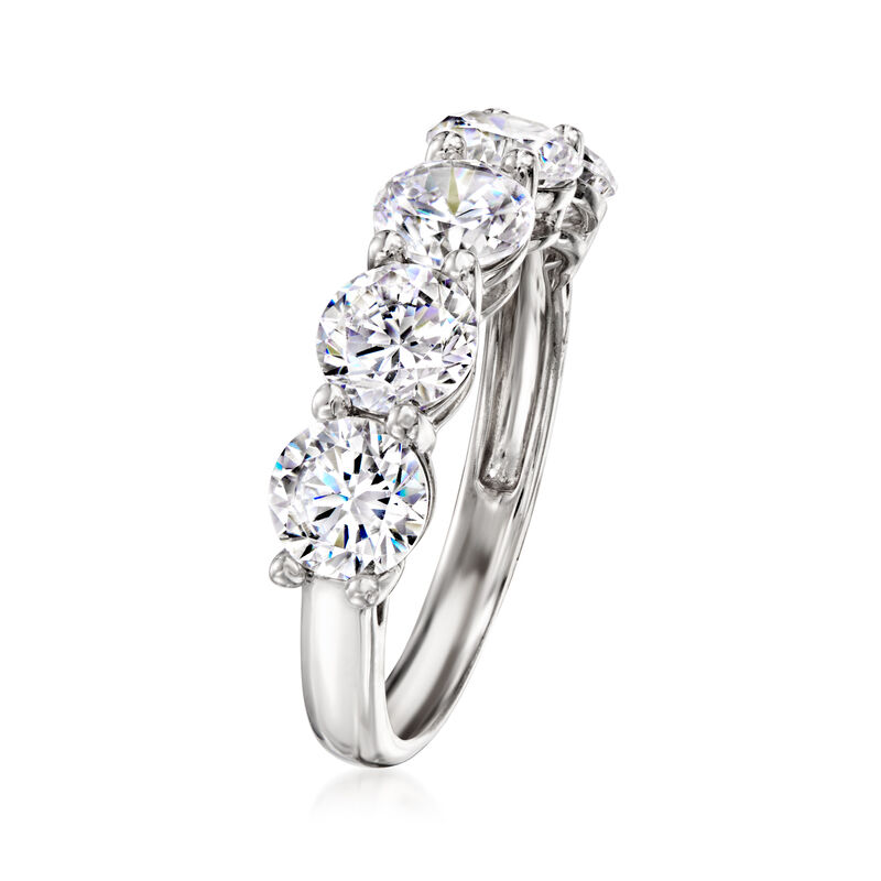 3.10 ct. t.w. CZ Five-Stone Ring in Sterling Silver image number 2