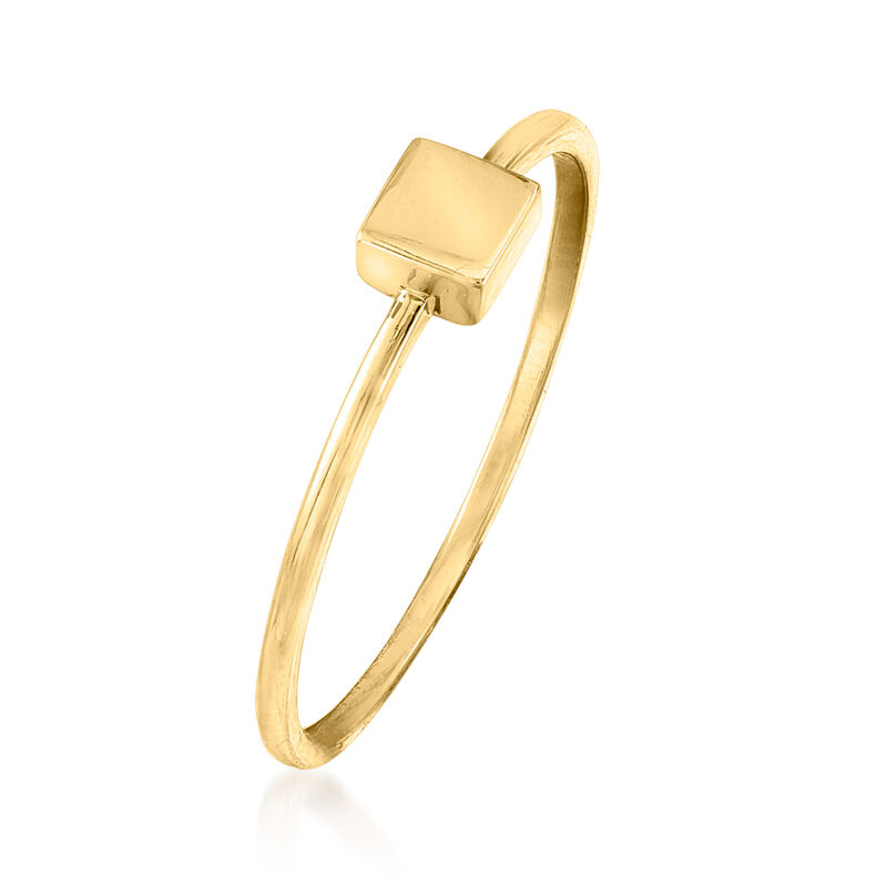 18kt Yellow Gold Square Ring image number 2