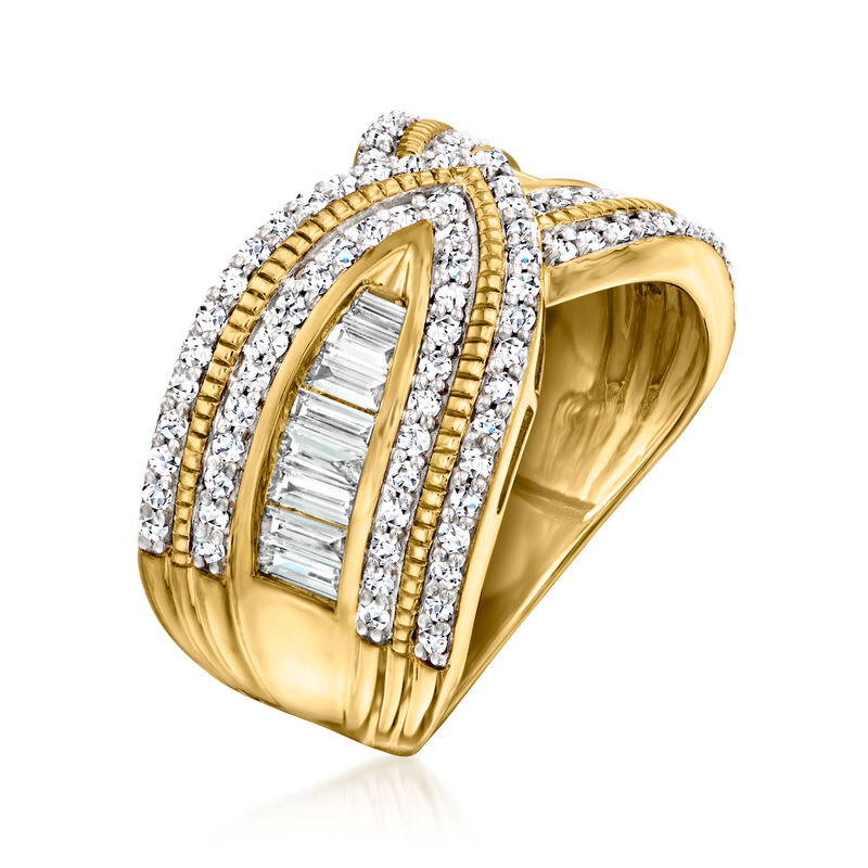 1.00 ct. t.w. Lab-Grown Diamond Wrap Ring in 18kt Gold Over Sterling image number 2