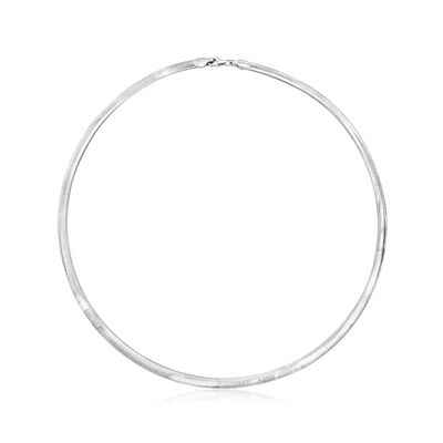 C. 1990 Vintage 5mm 14kt Two-Tone Gold Reversible Omega Necklace