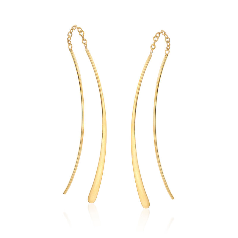 14kt Yellow Gold Curved Wire Earrings image number 0