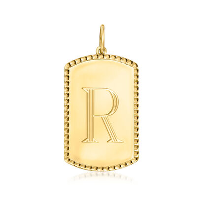 Italian 10kt Yellow Gold Personalized Dog Tag Charm