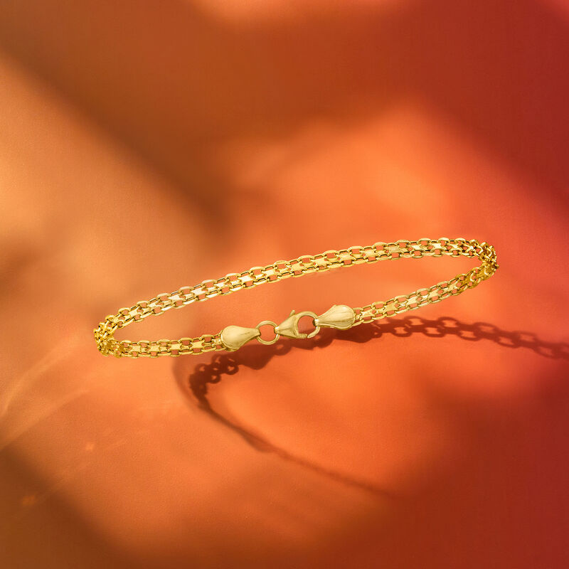 Italian 14kt Yellow Gold Bismark-Link Bracelet. 7&quot; image number 1