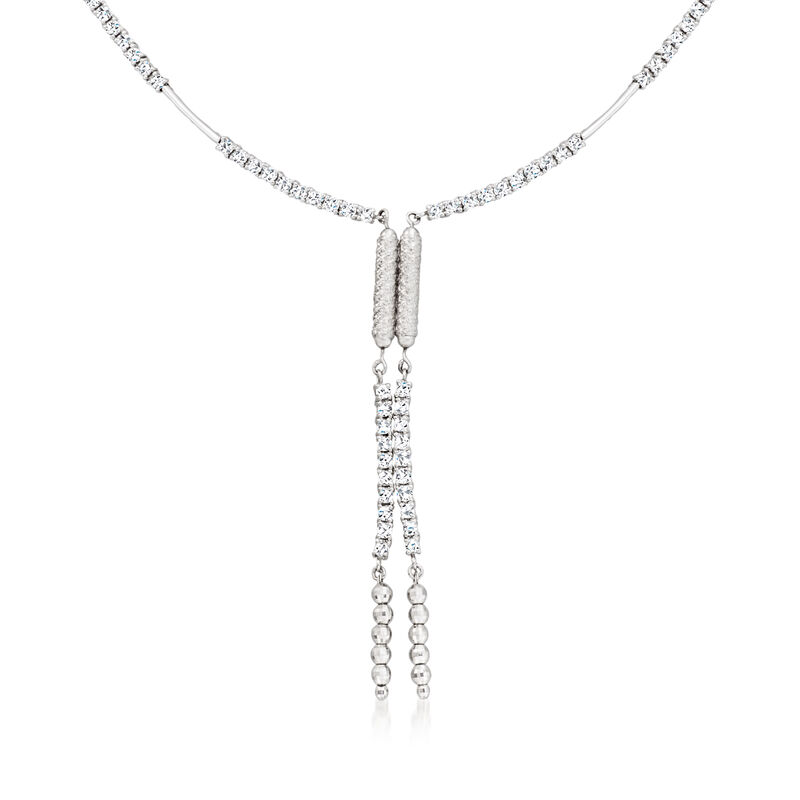 C. 1990 Vintage 3.50 ct. t.w. Diamond Tassel Necklace in 18kt White Gold. 20&quot; image number 2