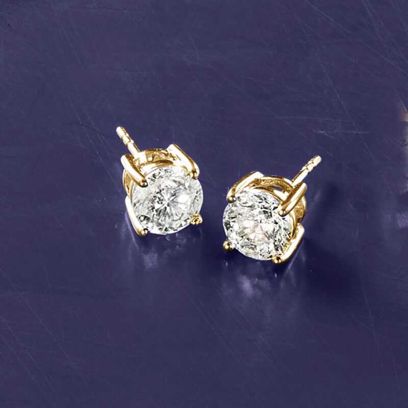 .50 ct. t.w. Diamond Stud Earrings in 14kt Yellow Gold image number 2