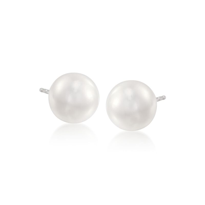 Mikimoto 7.5-8mm A+ Akoya Pearl Earrings in 18kt White Gold  image number 0