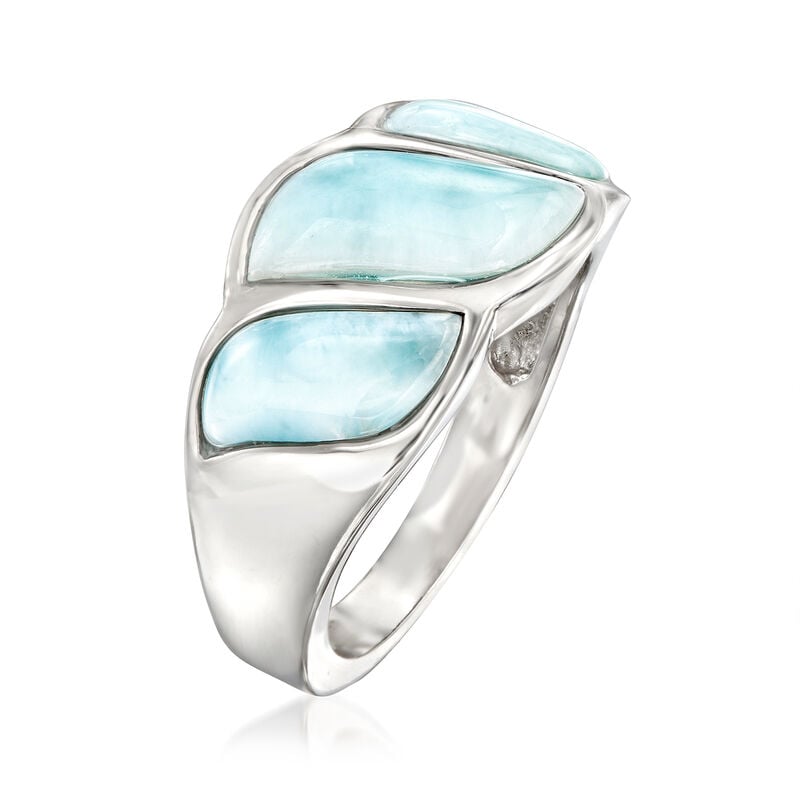 Larimar Wave Ring in Sterling Silver image number 2