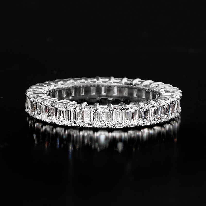 3.00 ct. t.w. Emerald-Cut Lab-Grown Diamond Eternity Band in 14kt White Gold image number 3