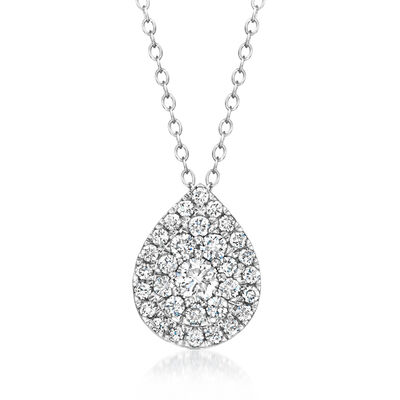 1.00 ct. t.w. Lab-Grown Diamond Pear-Shaped Cluster Pendant Necklace in Sterling Silver
