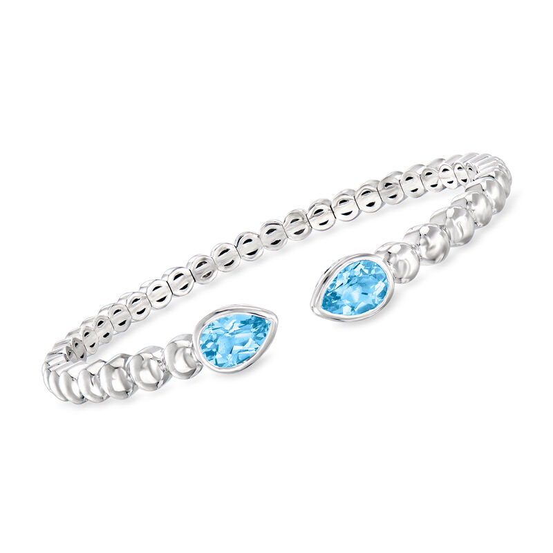 Gabriel Designs 1.50 ct. t.w. Swiss Blue Topaz Cuff Bracelet in Sterling Silver. 6.5&quot; image number 0