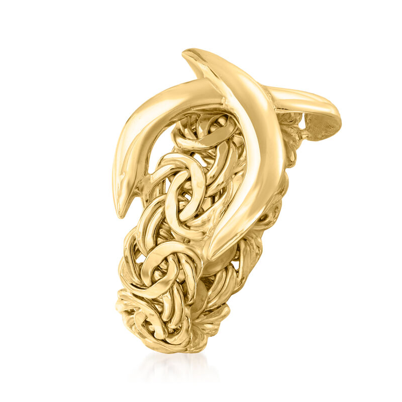 14kt Yellow Gold Byzantine Infinity Ring image number 2