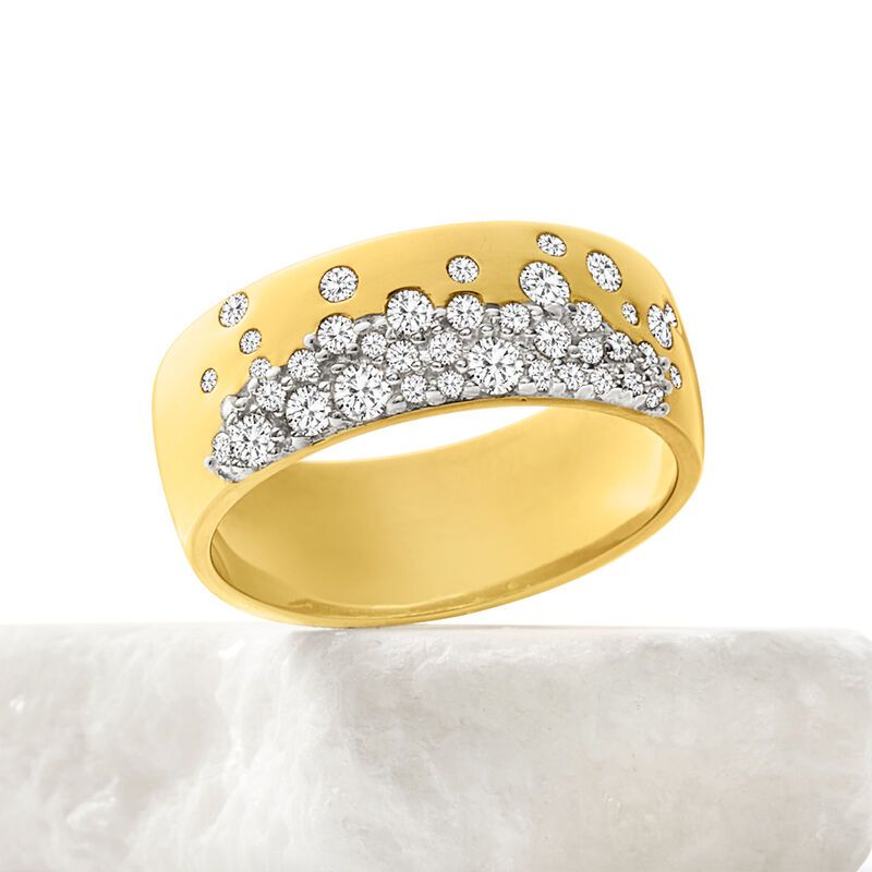 .50 ct. t.w. Scattered-Diamond Ring in 18kt Gold Over Sterling image number 4