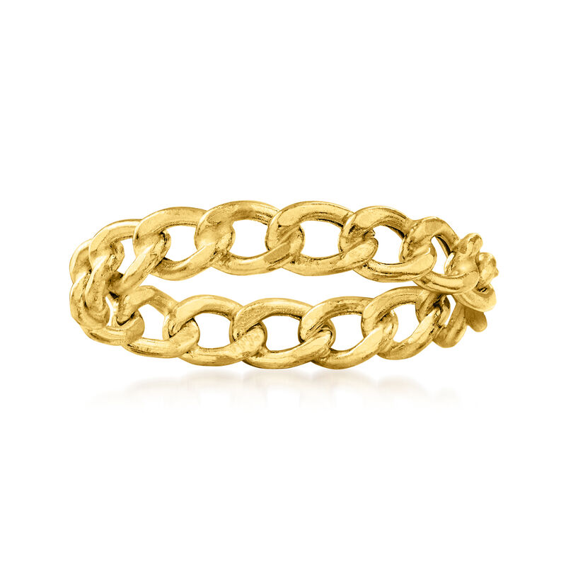 Italian 14kt Yellow Gold Curb-Link Ring. Size 7 image number 0