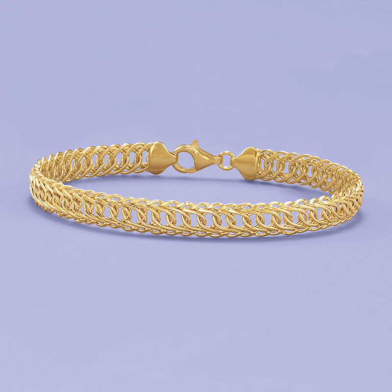 18kt Yellow Gold Interlocking Oval Link Bracelet image number 5